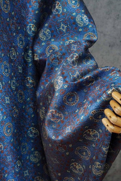Tissu jacquard brocart Song, fil d'or, style tibétain, 165 cm de large
