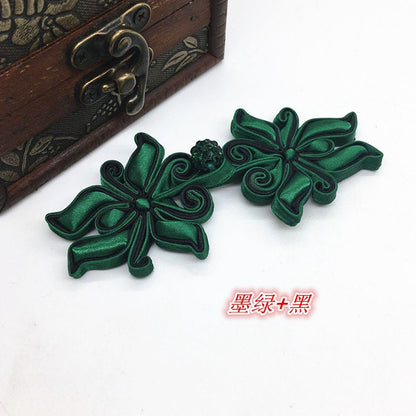 Boutons de cheongsam en satin à motif papillon faits main : fermeture à nœud chinois