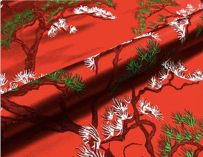 Pine Tree Silk Brocade Fabric: 59" Wide Upholstery & Sewing