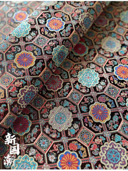 Colorful Brocade Jacquard Fabric ��� Traditional Chinese Sewing Materi" Wide