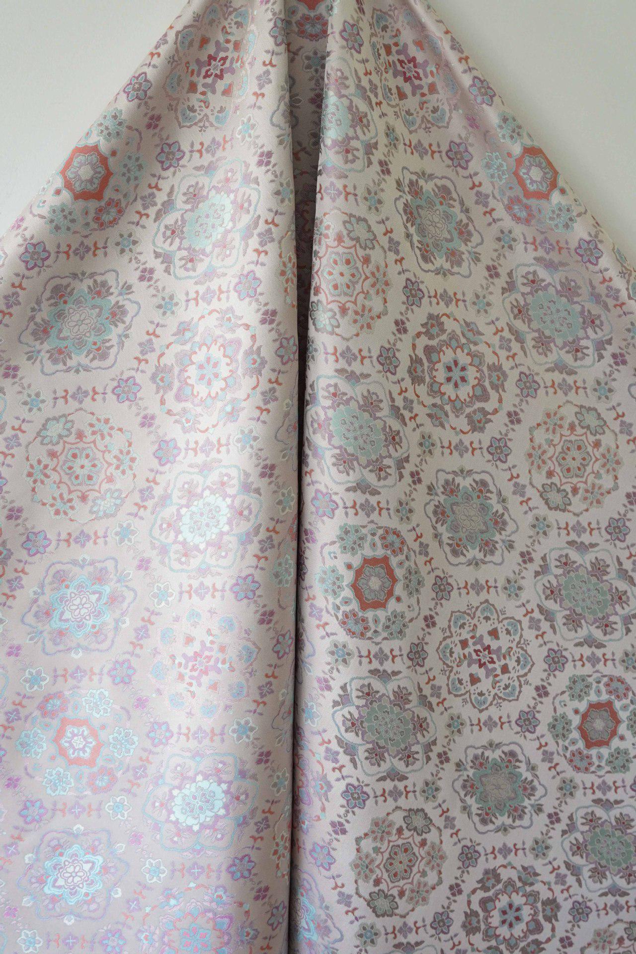 Azure Chinese Silk Brocade Fabric: Baoxiang Song Design, Sewing, Upholstery