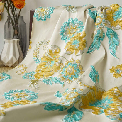 Retro Palace Brocade Fabric: 3D Jacquard Floral Upholstery, Costume Fabric