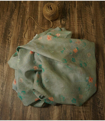 Rose Pattern Ramie Fabric: Soft Clothing & Home Textile (55"W)