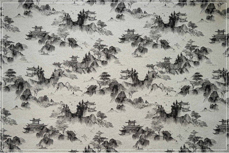Tissu brocart jacquard à motifs floraux chinois, idéal pour la confection de vêtements et d'ameublement.