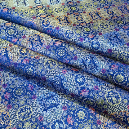 Mongolian Brocade Fabric: 59"W Rayon Cheongsam, Robe, Upholstery