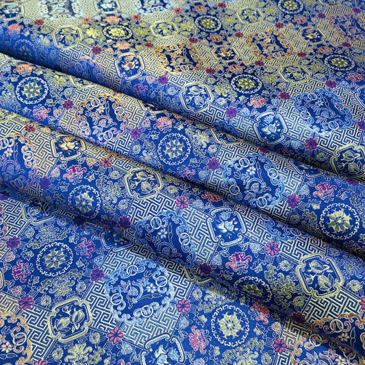Mongolian Brocade Fabric: 59"W Rayon Cheongsam, Robe, Upholstery