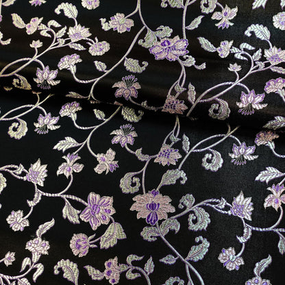 Floral Brocade Fabric: Rayon Nylon Blend, 45" Wide