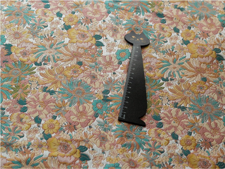 Floral Jacquard Fabric: 3D Flower Designer Fabric, 55" Wide