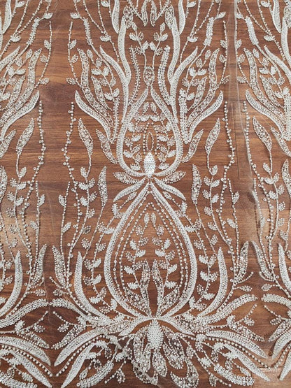 Beaded Sequin Lace Fabric: Bridal Wedding Veil, Doll Making, DIY