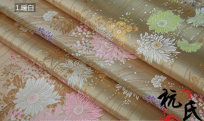 Chrysanthemum Damask Jacquard Brocade Fabric: Kimono Sewing Material