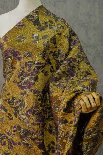 Gold Thread Jacquard Fabric: 3D Texture Upholstery, Costume, Decor - 55"W