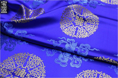 Chinese Brocade Fabric: Fu Lu Shou Design, 29.5" Wide - Sells by the Meter
