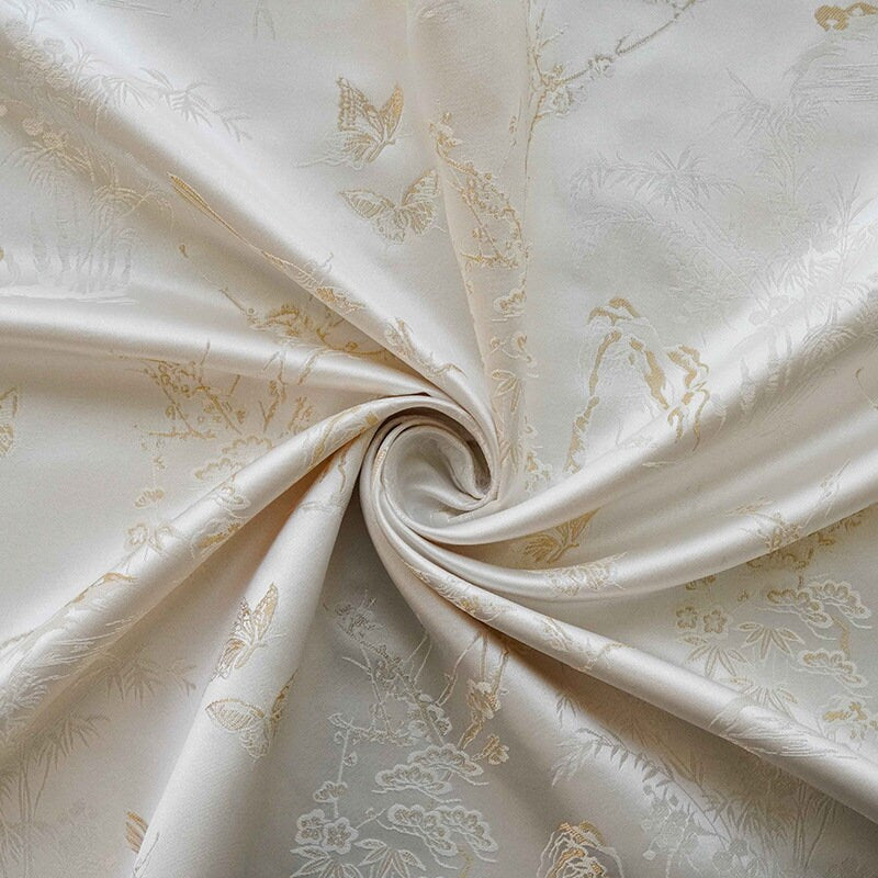 Magpie Jacquard Fabric With Gold Thread: Upholstery, Costume, & Drapery - 54" Wide