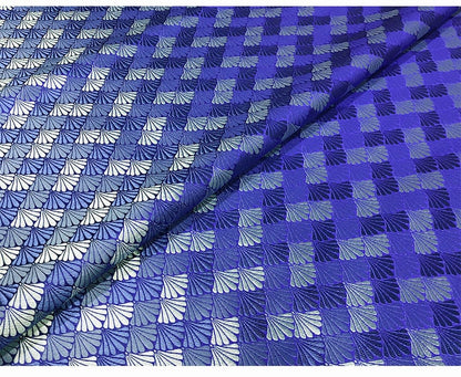 Tissu brocart jacquard coquillage : damas de soie et rayonne de 75 cm de large