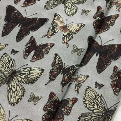 Butterfly Jacquard Fabric: 3D Texture Gold Thread Polyester, 65" Wide