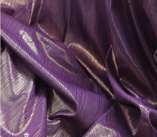Metallic Foil Striped Knit Fabric: 4-Way Stretch, 56" Wide