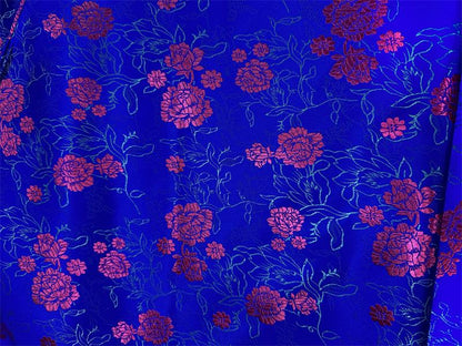 Silk Brocade Fabric: Tea Flower Damask, 45" Wide, Upholstery & Costume