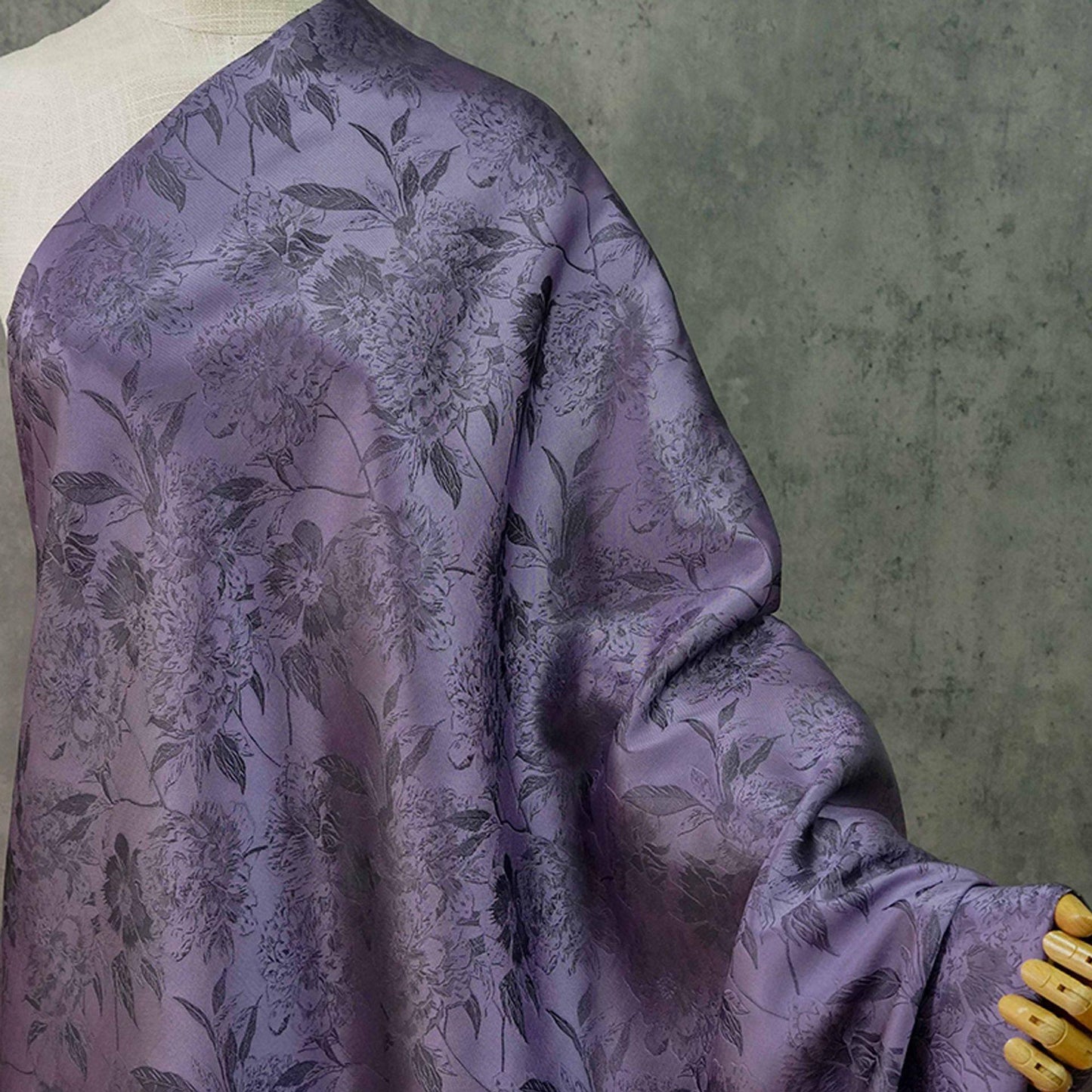 Nishijin Woven Brocade Fabric: Gold Thread Purple Jacquard, 62" Wide - Poppylollipop