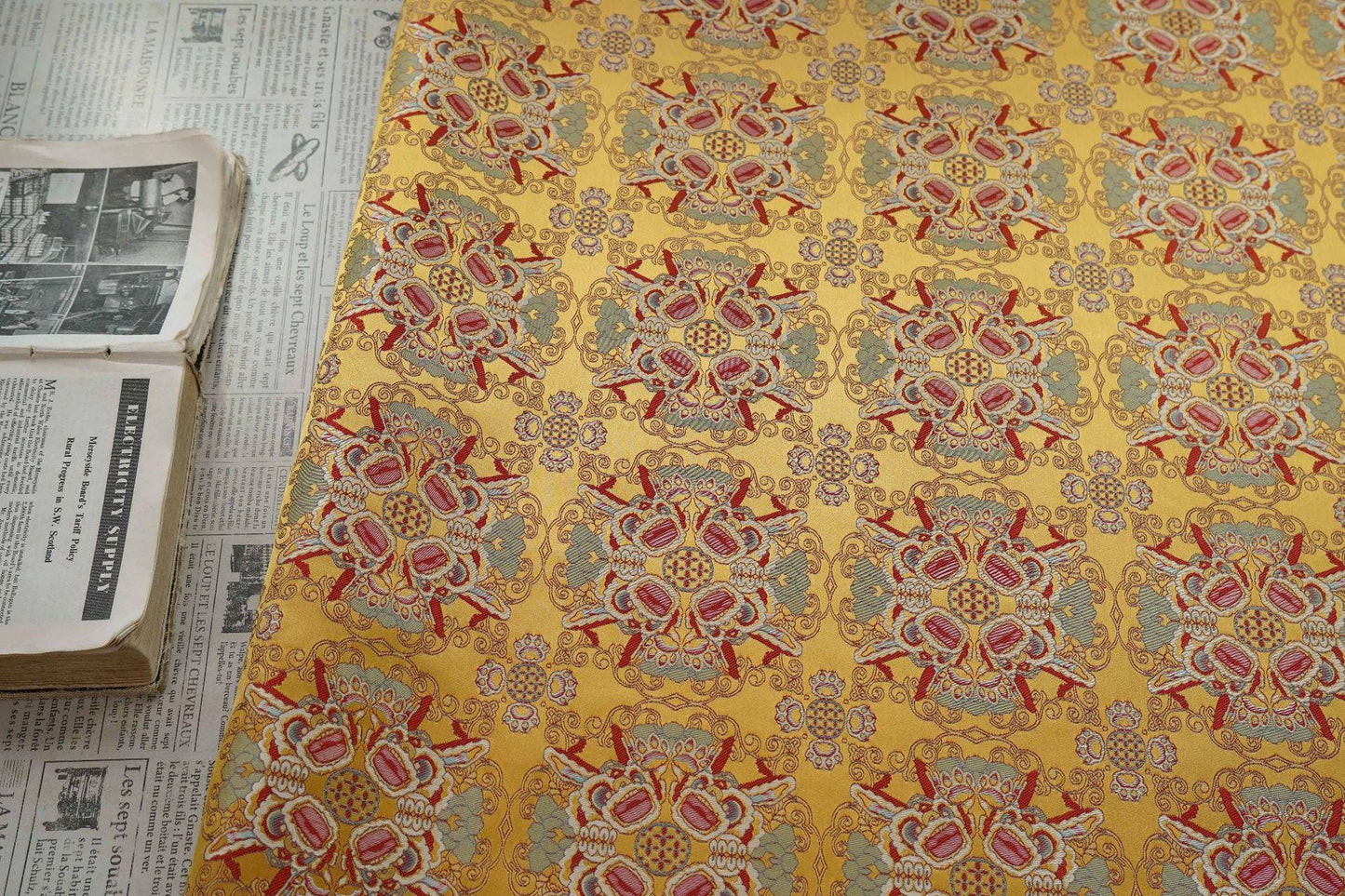 Chinese Song Brocade Fabric with Lion Jacquard ��� Home D��cor T"W