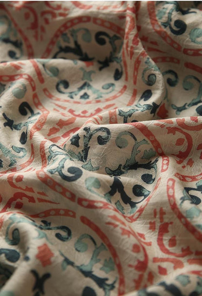 Tissu Tencel Ramie : Impression Dunhuang, Couture et Ameublement - Au mètre