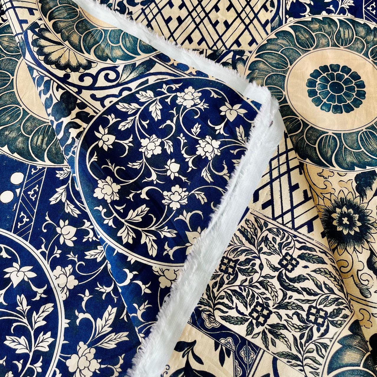 1960s Floral Cotton Fabric, 59" Wide - Sewing, Quilting, Costume