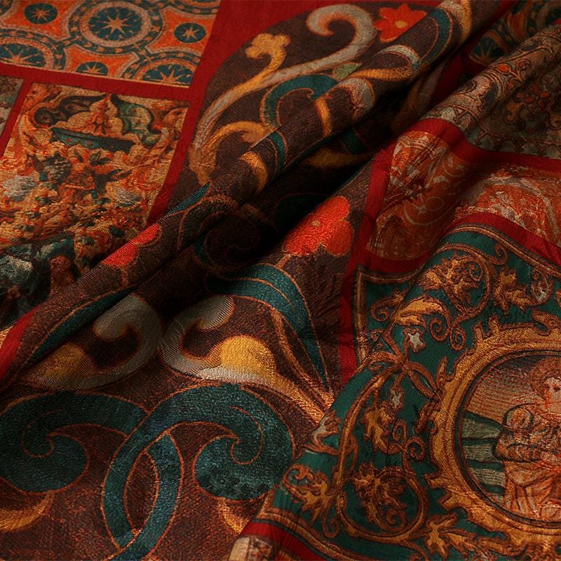 Tea Silk Satin Fabric: 59"W Vintage Style Upholstery, Costume, & Drapery