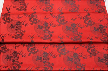 Tissu brocart de soie à motif de dragon chinois : 74 cm de large, accessoires de vêtements