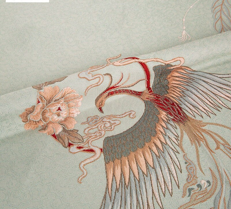 Tissu jacquard Phoenix : ameublement 3D, costumes et décoration - 145 cm de large