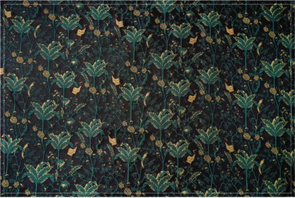 Dark Green Jacquard Fabric: Gold Thread 3D Designer Fabric, 65" Wide