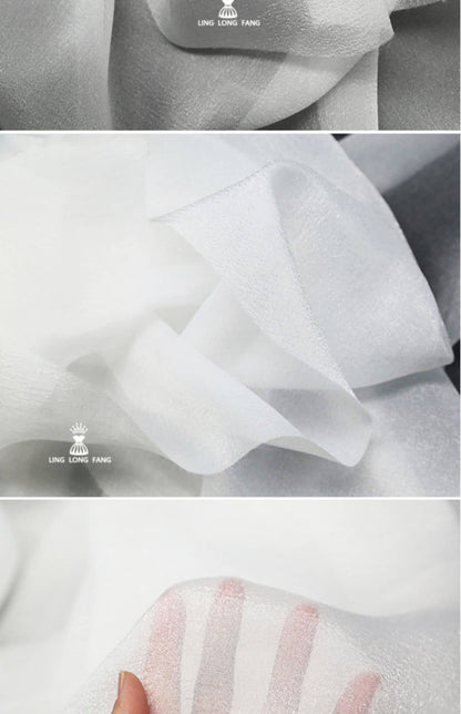 Pearlescent Organza Seersucker Fabric: 59" Wide Cotton-Polyester