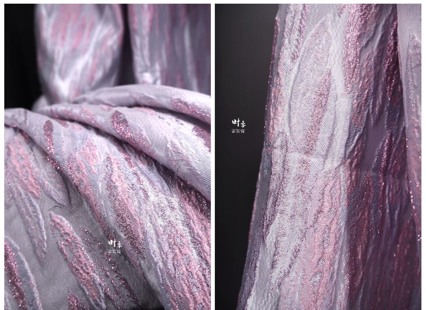 Irregular Gradient Feather Jacquard Fabric: 55"w Oil Painting Style