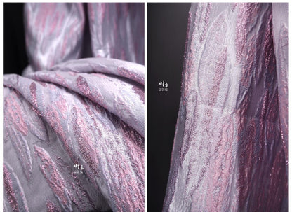 Irregular Gradient Feather Jacquard Fabric: 55"w Oil Painting Style
