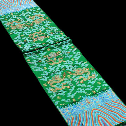 Five Dragon Tibetan Silk Brocade Fabric: Colorful Woven Ornaments