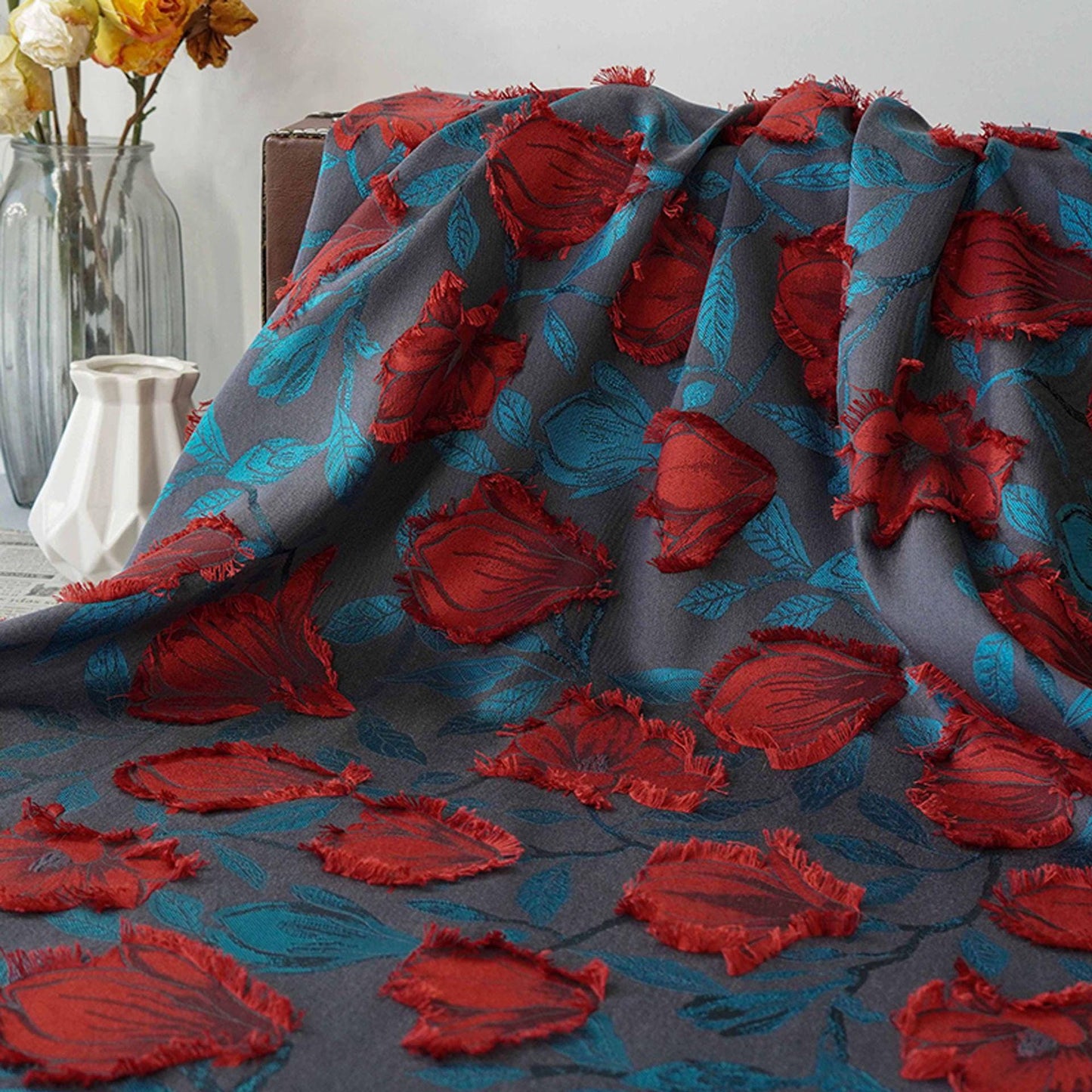European 3D Embossed Paisley Jacquard Fabric ��� Decorative Textile for Home Dec" Wide