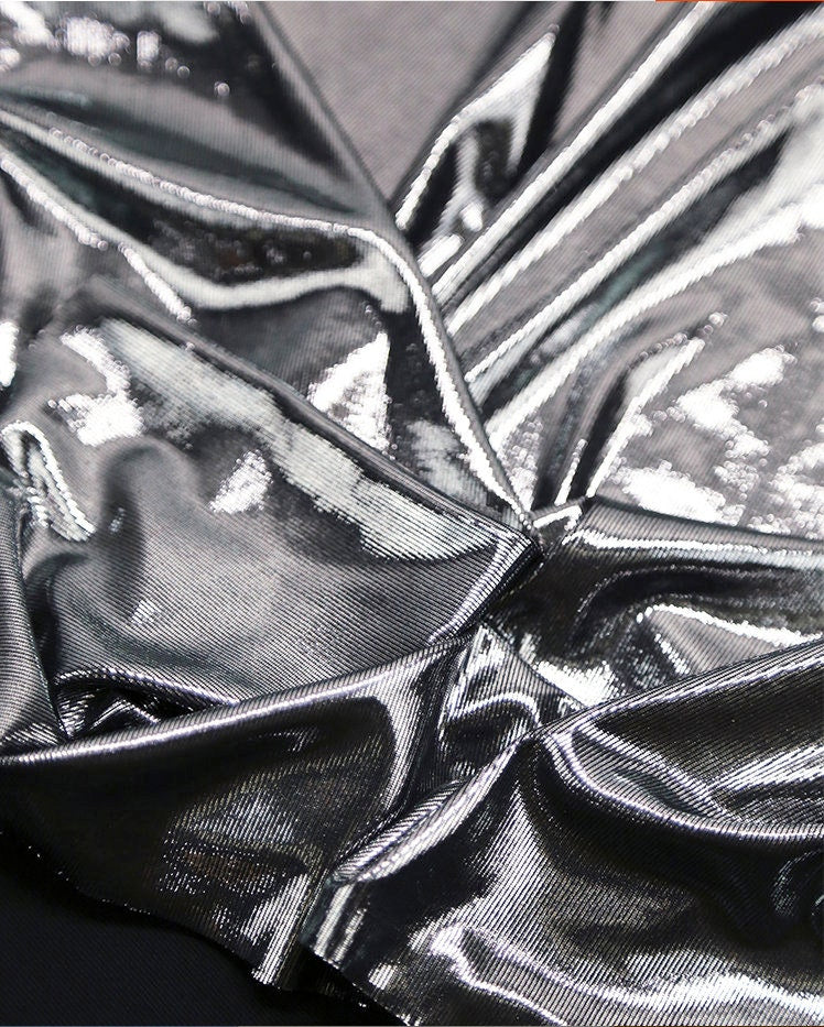 Metallic Gold Faux Leather Fabric: 4-Way Stretch, 56" Wide, Costume Decor