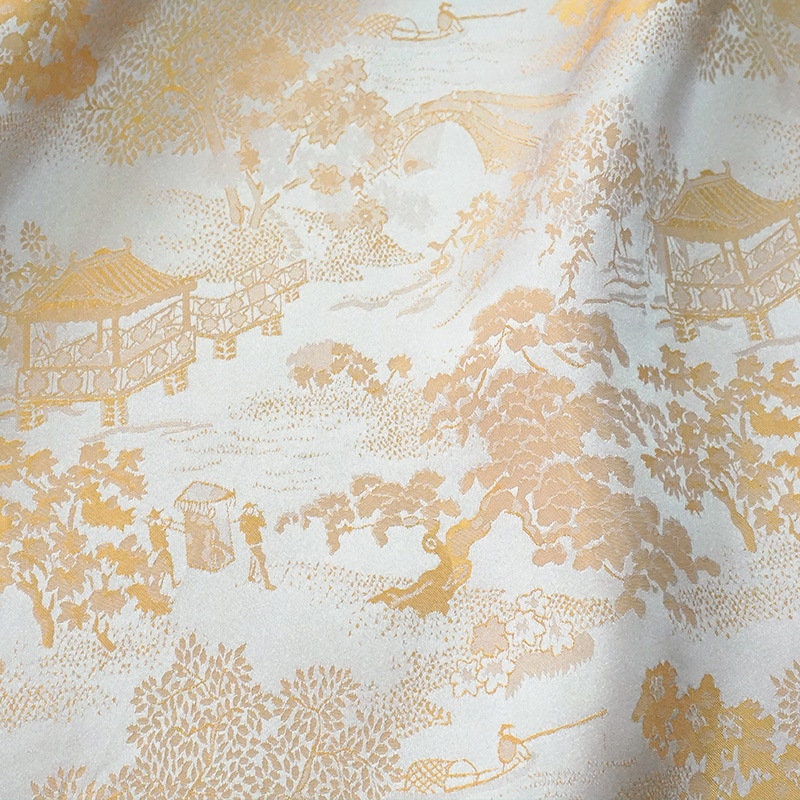 Grand View Garden Jacquard Fabric: 59"W Acetate Upholstery & Sewing