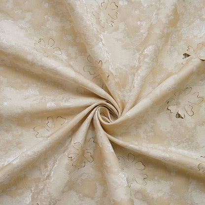 Floral Gauze Jacquard Fabric: Sheer Texture, 53" Wide - By The Meter