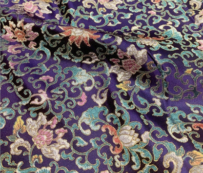 Chinese Brocade Fabric: Handmade Silk Rayon Blend, 55" Wide