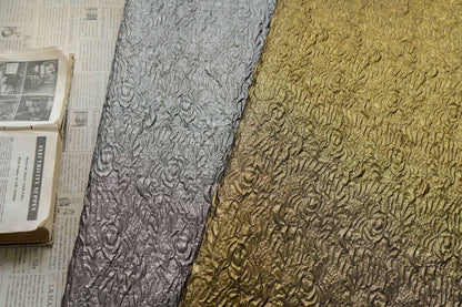 Embossed Jacquard Fabric with Metallic Threads ��� Textured Vintage Ma