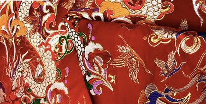Dragon Brocade Fabric: 59"W Silk Rayon Blend, Traditional Sewing