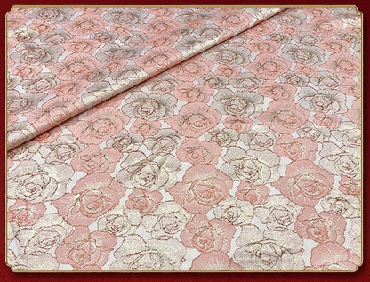 Rose Jacquard Brocade Fabric: 59"W Satin Damask, Antique Cheongsam Sewing