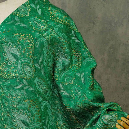 Embossed Jacquard Fabric: Fresh Green European Designer Upholstery, Quilting & Sewing