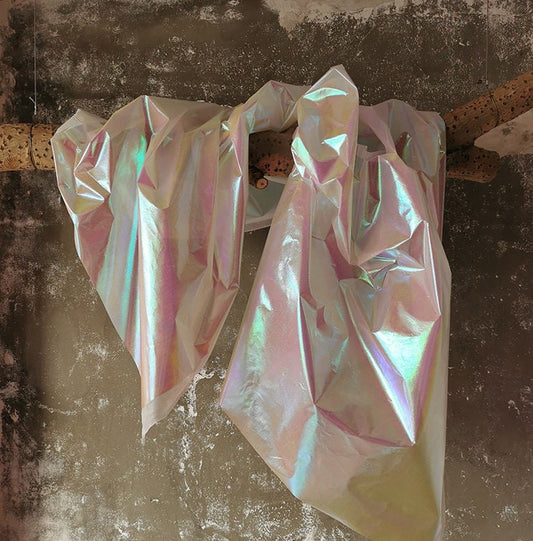 Tissu réfléchissant holographique : couleur magique irisée, largeur 91,4 cm (36 po)