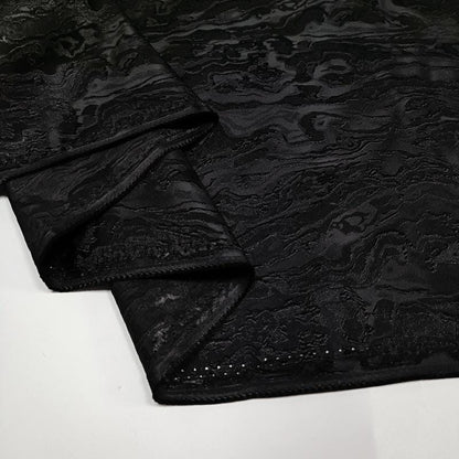 Blue & Black 3D Texture Jacquard Fabric: 66" Wide Polyester Blend