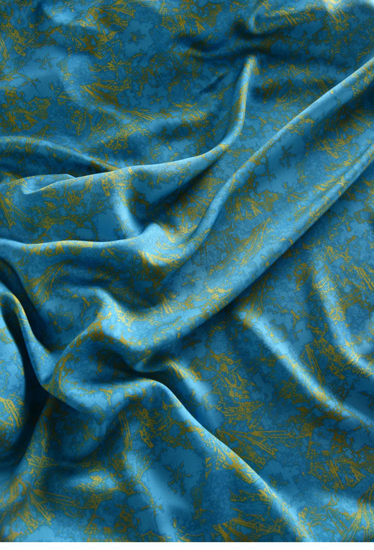 Azure Peacock Blue Cotton Sateen Fabric: 55" Wide, Drapery, Costume