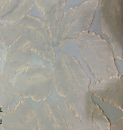 Gold Thread Leaf Jacquard Fabric: 3D Texture Upholstery, Prom Dress Sewing (55" W)