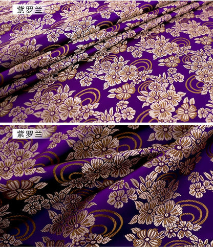 Floral Silk Brocade Fabric - 29.5" Wide - Chinese Wedding Fabric