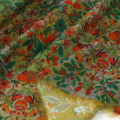 Floral Rayon Blend Fabric | Spring Trail Print, 59"W