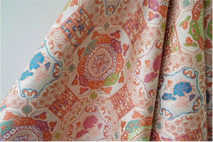 Asian Totem Jacquard Fabric: Upholstery, Costume, Decor - 59" Wide