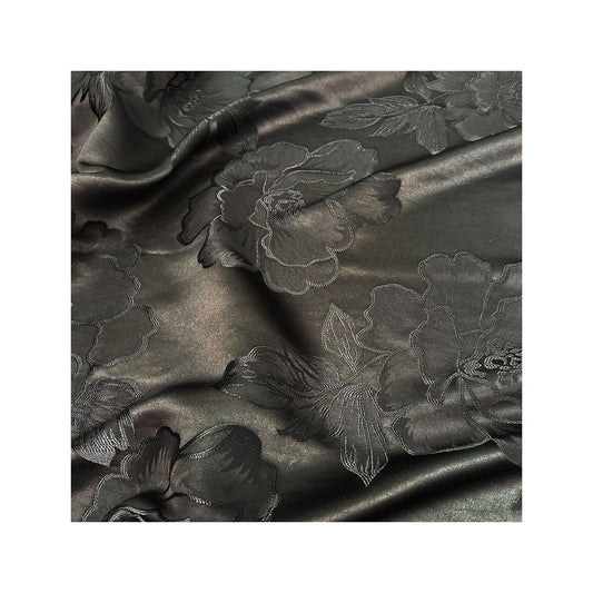 Peony Jacquard Satin Damask Fabric - 59" Wide Rayon Upholstery